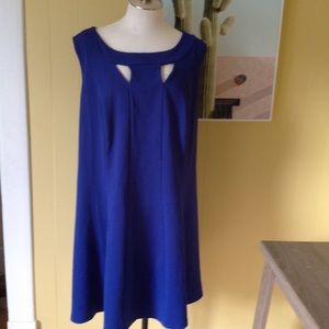 Electric blue trendy cut out dress size20 Enfocus